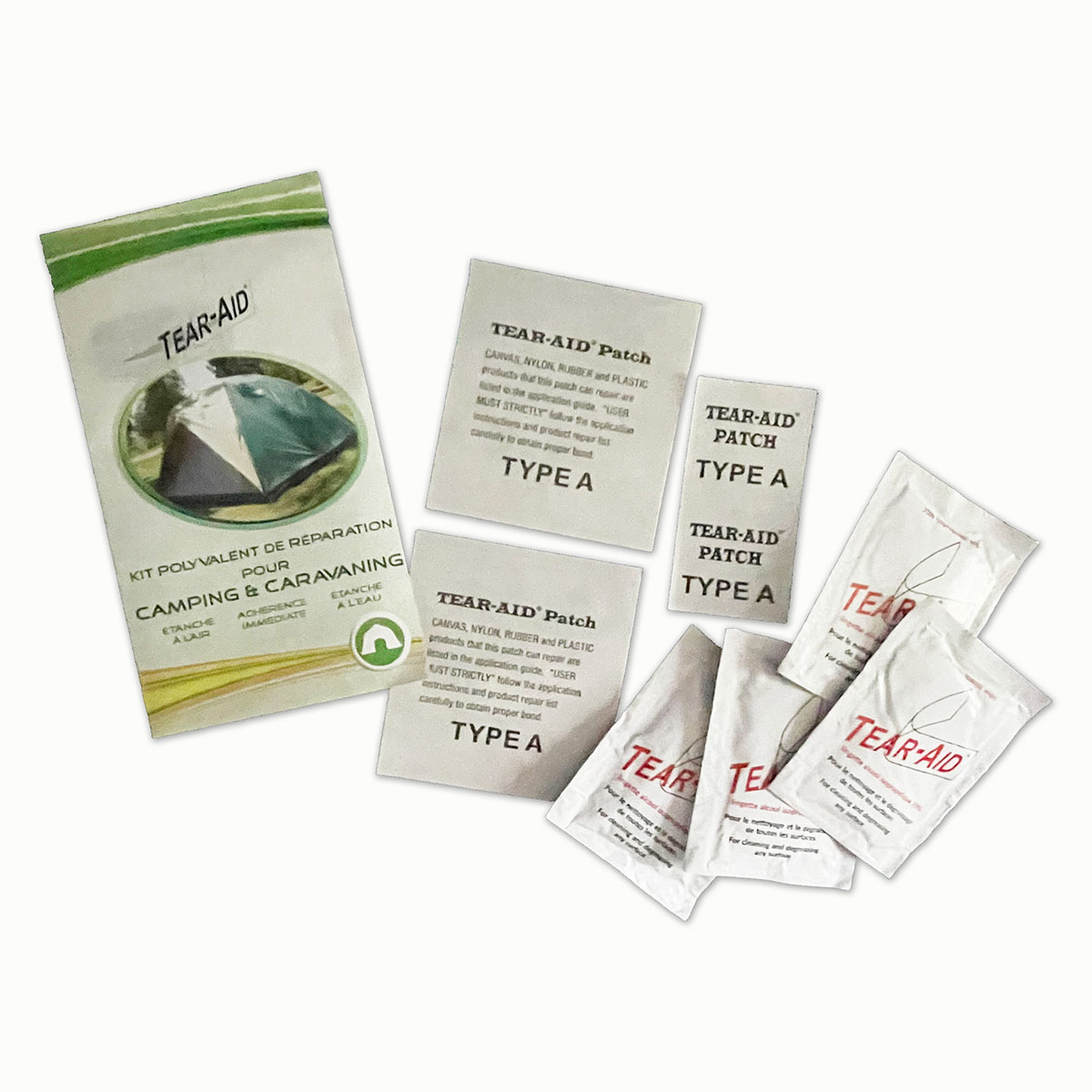 Contents of Tear-Aid Camping and Caravaning Repair Activity Pack TA-RP-02