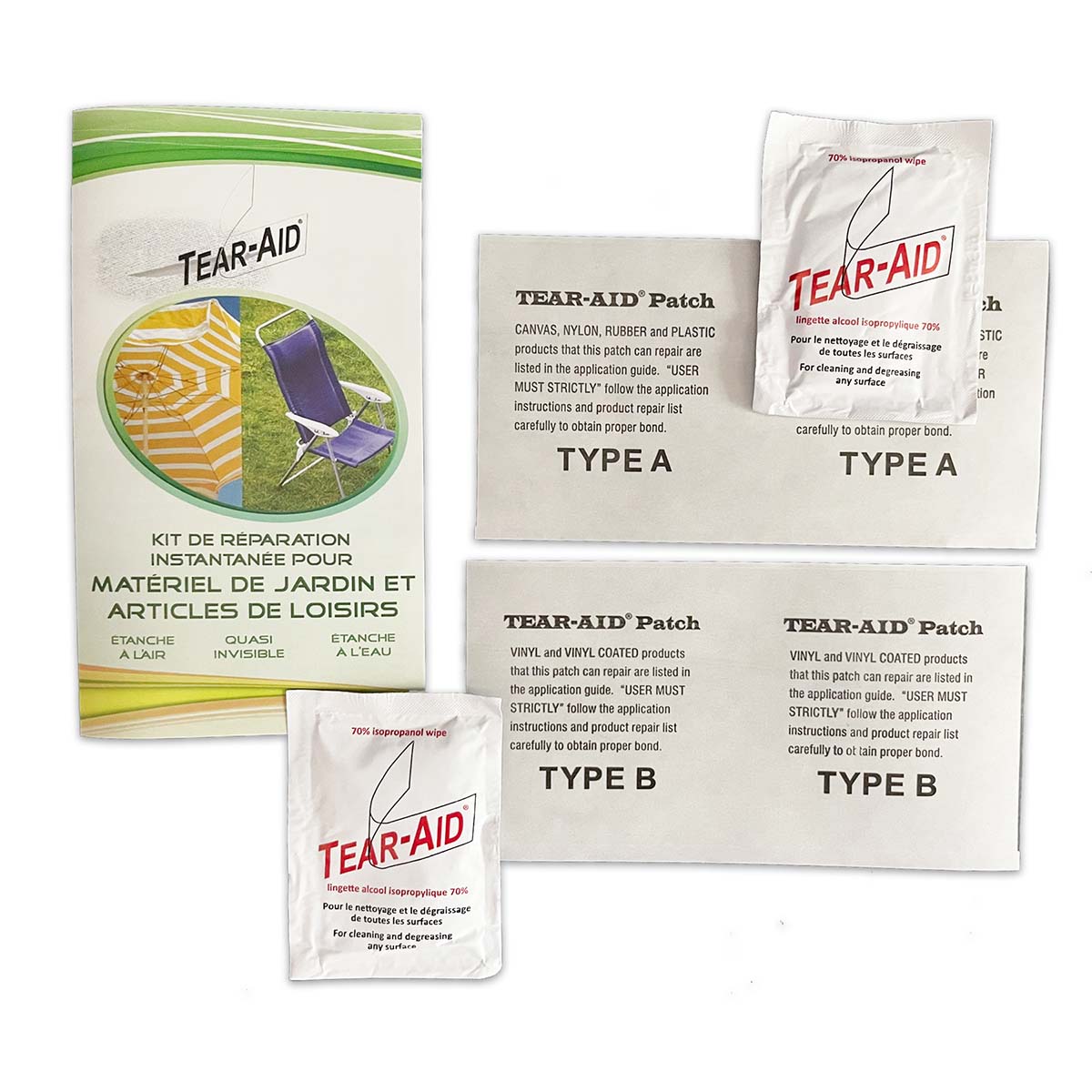 Contents of Tear-Aid Home and Garden Furniture Repair Activity Pack TA-RP-10