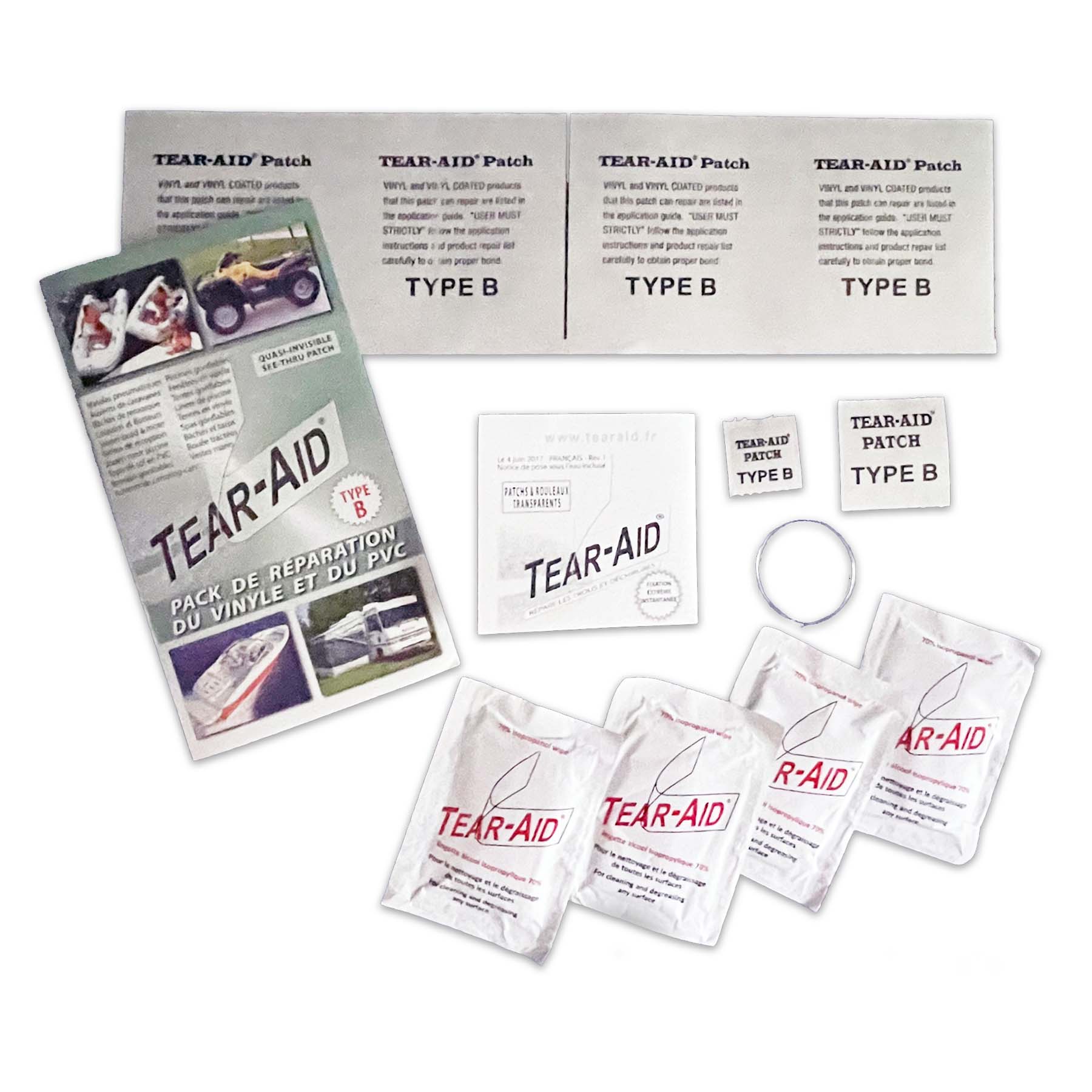 Tear-Aid Type B pack showing contents TA-B-PK