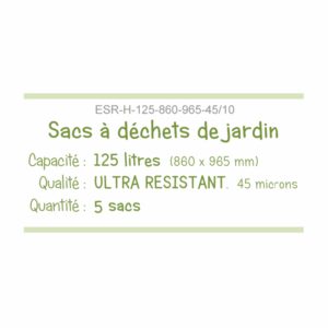 Repellem 125 litre garden refuse bags label