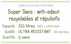 Repellem 210 litre Super Sacs
