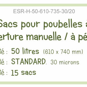 Sacs poubelle à pédale Repellem standard 50 litres