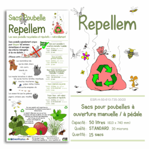 Sacs poubelle répulsifs et résistants Repellem - 50 l